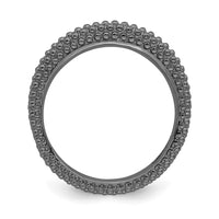 Sterling Silver Stackable Expressions Black-plated Domed Ring | QSK881 ,