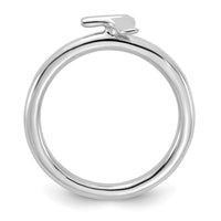 Sterling Silver Stackable Expressions Rhodium-plated Whale Tail Ring | QSK2041 ,