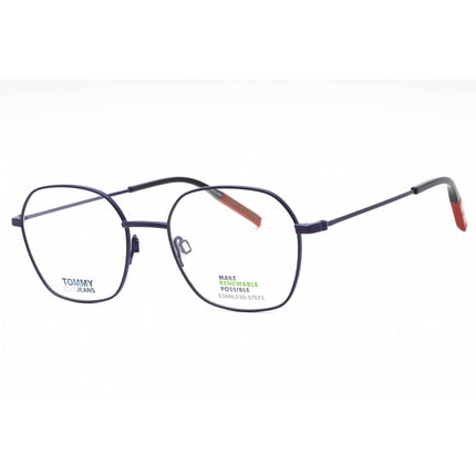 Tommy Hilfiger Men's Eyeglasses - Matte Blue Red Metal Square Frame | TJ 0014 WIR ,