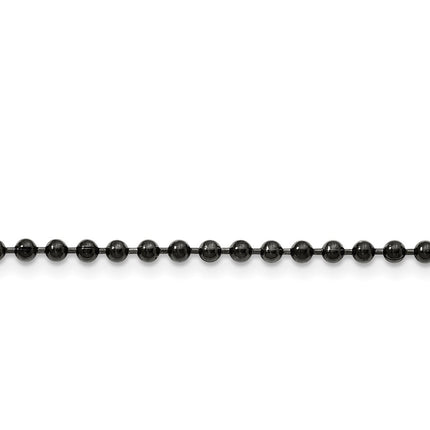 Stainless Steel 3.0mm IP Black-plated 22in Ball Chain ,