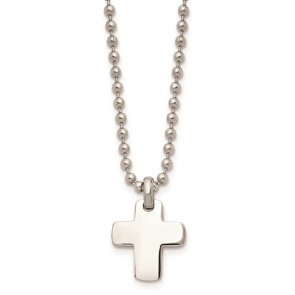 Stainless Steel Polished Cross Necklace ,