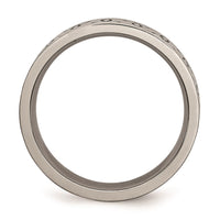 Titanium Flat Engraved Trinity Symbol Brushed 6mm Band | TB267 ,