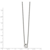 Stainless Steel Polished letter G w/ 2in ext. 18in Necklace ,