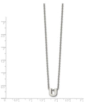 Stainless Steel Polished letter U w/ 2in ext. 18in Necklace ,