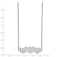 Stainless Steel Polished Honeycomb 17.75in with 1.25in ext. Necklace ,