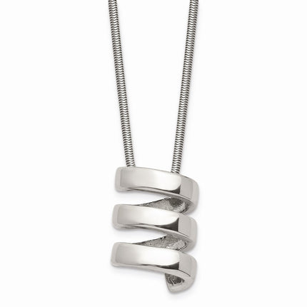 Stainless Steel Fancy Twist Pendant 18in Necklace ,