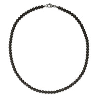 Stainless Steel Brushed Black Agate Antiqued Clasp 27in Necklace ,