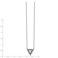 Stainless Steel Polished w/Reconstructed Turquoise w/2in ext. Necklace ,