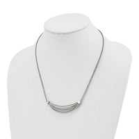 Stainless Steel Polished 3D Curved Bars 20in w/2in ext. Necklace ,