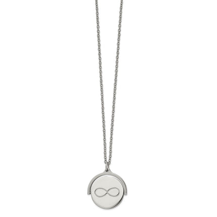 Stainless Steel Polished Infinity Moveable 16.5in with 1.25in ext. Necklace ,