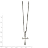 Stainless Steel Polished 22in Cross Necklace ,