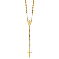 Stainless Steel Polished Yellow IP-plated 30in Rosary ,