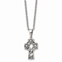 Stainless Steel Antiqued Cross Pendant Necklace ,