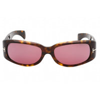 Tom Ford Unisex Sunglasses - Dark Havana Plastic Oversized Shape Frame | FT1064 52S ,