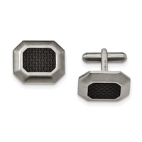 Stainless Steel Brushed Black Carbon Fiber Inlay 4-piece Boxed Set ,