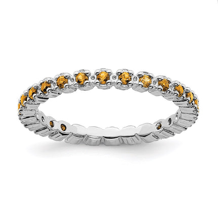 Sterling Silver Stackable Expressions Citrine Ring | QSK360 ,