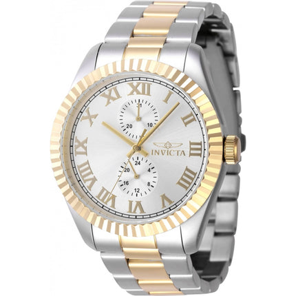 Invicta Men's Watch - Specialty Quartz Silver Tone Dial Yellow Gold Bezel | 47426 ,