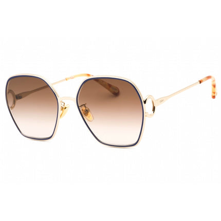 Chloe Women's Sunglasses - Gold Butterfly Full Rim Frame Brown Lens | CH0146S 003 ,