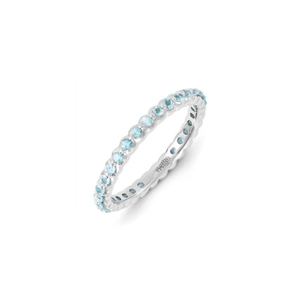 Sterling Silver Stackable Expressions Blue Topaz Ring | QSK1188 ,