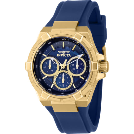 Invicta Women's Watch - Aviator Quartz Blue MOP Dial Silicone Rubber Strap | 37307 ,