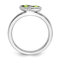 Sterling Silver Stackable Expressions Peridot Double Heart Ring | QSK405 ,