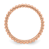 Sterling Silver Stackable Expressions Pink-plated Beaded Ring | QSK212 ,