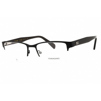 Salvatore Ferragamo Men's Eyeglasses - Matte Black Metal Half Rim Frame | SF2222 002 ,