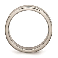 Titanium 6mm Grooved Black Rubber Polished Band | TB313 ,