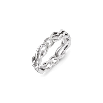 Sterling Silver Stackable Expressions Carved Band Ring | QSK1435 ,