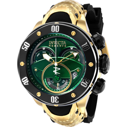 Invicta Men's Watch - Kraken Chronograph Gunmetal, Green and Gold Dial Strap | 36332 ,