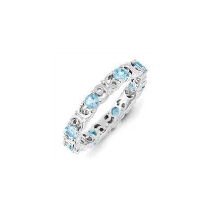 Sterling Silver Stackable Expressions Blue Topaz Ring | QSK1228 ,