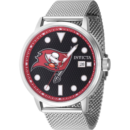 Invicta Men's Watch - NFL Tampa Bay Buccaneers Black Dial Steel Mesh Bracelet | 47979 ,