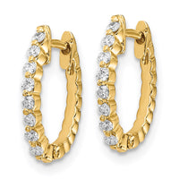 14k AA Diamond Hinged Hoop Earrings ,