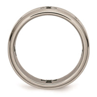 Titanium Celtic Cross Cut Out w/Diamond 7mm Brushed/Polished Band | TB264AA ,