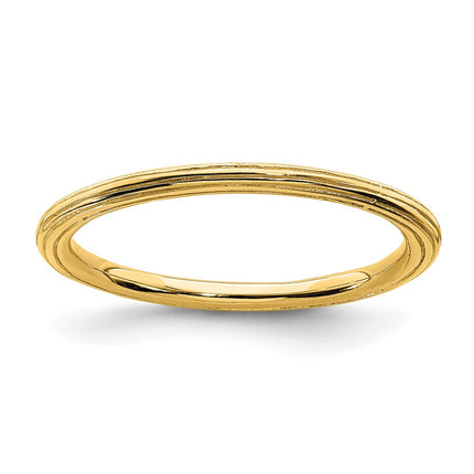 Sterling Silver Stackable Expressions Gold-plated Step-down Ring | QSK182 ,