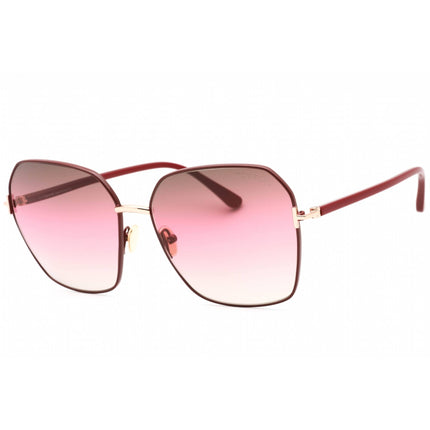 Tom Ford Women's Sunglasses - Shiny Bordeaux Metal Cat Eye Full Rim Frame | FT0839 69F ,