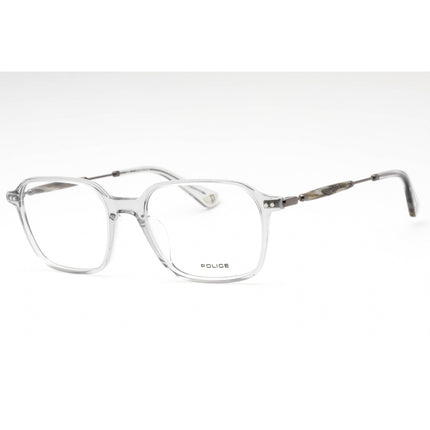 Police Unisex Eyeglasses - Transparent Grey Plastic Rectangular Frame | VPLE98 06S8 ,