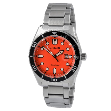 Citizen Men's Watch - Eco-Drive Orange Dial Stainless Steel Bracelet | AW1760-81X ,