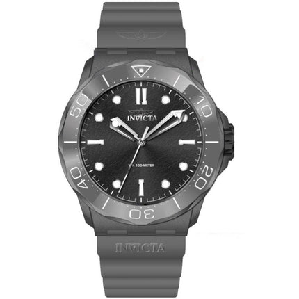 Invicta Men's Watch - Coalition Forces Quartz Black Dial Grey Silicone Strap | 46391 ,