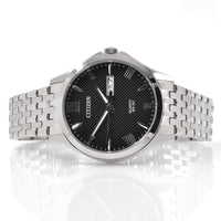 Citizen Men's Watch - Day-Date Black Dial Silver Tone Steel Bracelet | BF2020-51E ,