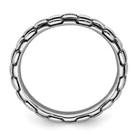 Sterling Silver Stackable Expressions Antiqued Ring | QSK797 ,