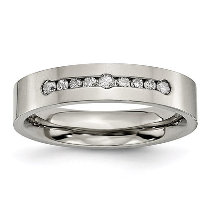 Titanium Polished 1/4ct tw. Diamond 6mm Band | TB442A ,