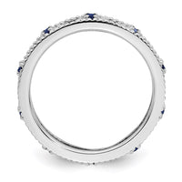 Sterling Silver Stackable Expressions Created Sapphire Ring | QSK1490 ,