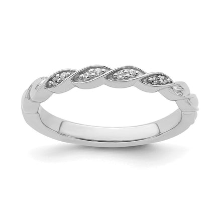 14k White Gold Stackable Expressions Diamond Twist Ring | SK2107 ,