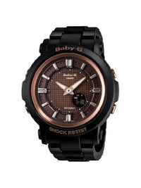 Casio Women's Baby-G Brown Ana-Digi Dial Black Fine Resin Alarm Watch | BGA301-1A ,