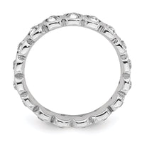 Sterling Silver Stackable Expressions April Swarovski Ring | QSK976 ,