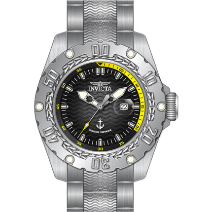 Invicta Men's Watch - Ocean Voyage Grey and Black Dial Silver Tone Bracelet | 47740 ,