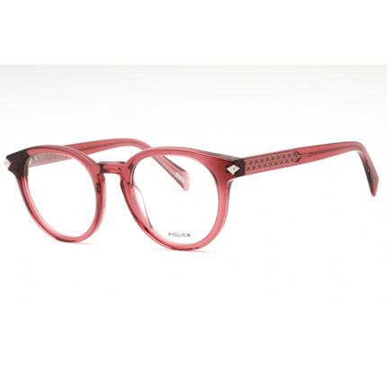 Police Women's Eyeglasses - Transparent Burgundy Plastic Round Frame | VPLF30 01CK ,