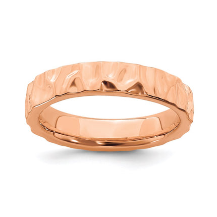 Sterling Silver Stackable Expressions Pink-plated Ring | QSK304 ,