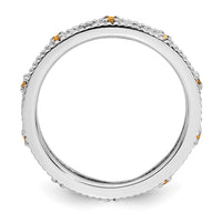 Sterling Silver Stackable Expressions Citrine Ring | QSK1492 ,